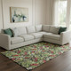 8' X 10' Black Red And Green Abstract Geometric Washable Area Rug With UV Protection