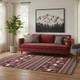 5' X 8' Red Black And Ivory Abstract Geometric Washable Area Rug With UV Protection