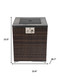 50000 BTU 24" Espresso Wicker Propane Rectangular Fire Pit