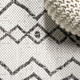 8' Ivory And Black Trellis Indoor Outdoor Runner Rug