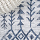 8' Ivory And Blue Trellis Indoor Outdoor Runner Rug