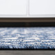 10' Blue And Ivory Trellis Indoor Outdoor Runner Rug