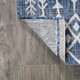 8' Blue And Ivory Trellis Indoor Outdoor Runner Rug