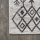 10' Ivory And Black Trellis Indoor Outdoor Runner Rug