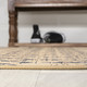 10' Beige And Navy Blue Trellis Indoor Outdoor Runner Rug