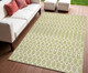 4' X 6' Light Green And Cream Trellis Indoor Outdoor Area Rug