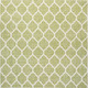 5' Green And Cream Square Geometric Indoor Outdoor Area Rug