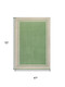4' X 6' Green And Cream Indoor Outdoor Area Rug