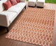 4' X 6' Orange And Cream Trellis Indoor Outdoor Area Rug