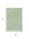 5' X 8' Cream And Green Geometric Indoor Outdoor Area Rug