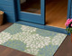 3' X 5' Cream And Green Floral Indoor Outdoor Area Rug