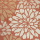 4' X 6' Orange And Cream Floral Indoor Outdoor Area Rug