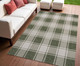 4' X 6' Green And Cream Gingham Indoor Outdoor Area Rug