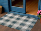 3' X 5' Turquoise And Cream Gingham Indoor Outdoor Area Rug