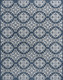 3' X 5' Navy Blue And Cream Floral Indoor Outdoor Area Rug