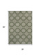 3' X 5' Green And Cream Floral Indoor Outdoor Area Rug