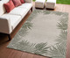 4' X 6' Green And Cream Floral Indoor Outdoor Area Rug