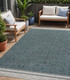 5' X 8' Turquoise And Cream Indoor Outdoor Area Rug