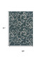 5' X 8' Turquoise And Cream Floral Indoor Outdoor Area Rug