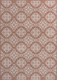 5' X 8' Salmon And Cream Floral Indoor Outdoor Area Rug
