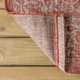 6' Red And Taupe Square Medallion Indoor Outdoor Area Rug