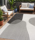 5' X 8' Cream And Black Geometric Indoor Outdoor Area Rug
