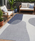 5' X 8' Cream And Navy Blue Geometric Indoor Outdoor Area Rug