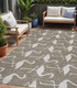 5' X 8' Beige And White Animal Print Indoor Outdoor Area Rug