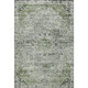9' X 12' Artichoke Green And Gray Floral Medallion Washable Area Rug With UV Protection