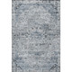 9' X 12' Sky Blue And Ivory Floral Medallion Washable Area Rug With UV Protection