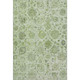 9' X 12' Artichoke Green And Gray Damask Washable Area Rug With UV Protection