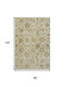 8' X 10' Beige And Wheat Damask Washable Area Rug With UV Protection