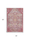 3' X 5' Merlot And Lavender Geometric Washable Area Rug With UV Protection