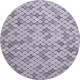 8' Lavender Ivory And Gray Geometric Washable Round Rug With UV Protection