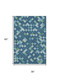 3' X 5' Navy Blue Ivory And Green Geometric Washable Area Rug With UV Protection