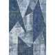 8' X 10' Navy Blue And Ivory Abstract Geometric Washable Area Rug With UV Protection