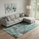 10' X 14' Green Gray And Ivory Abstract Washable Area Rug With UV Protection