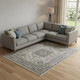 10' X 14' Taupe Gray And Beige Abstract Washable Area Rug With UV Protection