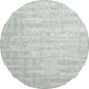 8' Mint Green And Ivory Striped Washable Round Rug With UV Protection