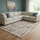 8' X 10' Rust And Ivory Striped Washable Area Rug With UV Protection
