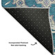 3' X 5' Teal And Ivory Floral Medallion Washable Area Rug With UV Protection