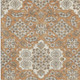 10' X 14' Terra Cotta And Beige Floral Medallion Washable Area Rug With UV Protection