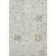 3' X 5' Artichoke Green Brown And Blue Floral Washable Area Rug With UV Protection