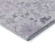 5' X 8' Lavender And Gray Floral Washable Area Rug With UV Protection