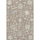 9' X 12' Taupe Ivory And Gray Floral Washable Area Rug With UV Protection