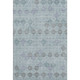 5' X 8' Teal And Gray Geometric Washable Area Rug With UV Protection