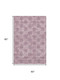 5' X 8' Pink And Gray Damask Washable Area Rug With UV Protection