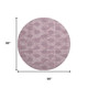 8' Pink And Gray Damask Washable Round Rug With UV Protection