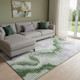 8' X 10' Olive Green Lavender And Ivory Abstract Washable Area Rug With UV Protection