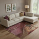 9' X 12' Khaki Blush And Taupe Floral Washable Area Rug With UV Protection